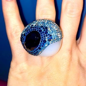 Swarovski Ombré Blue Statement Ring